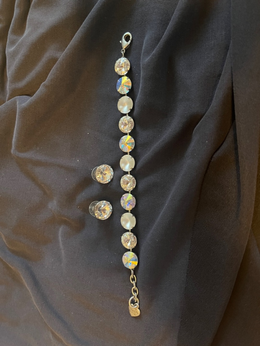 Clear Crystal Drop Bracelet - Shimmering White Accent
